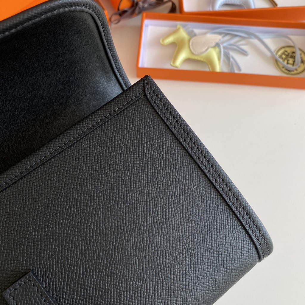 Hermes Jige Elan 29 Wallet Clutch In Epsom Leather Black - Default Title - View 7