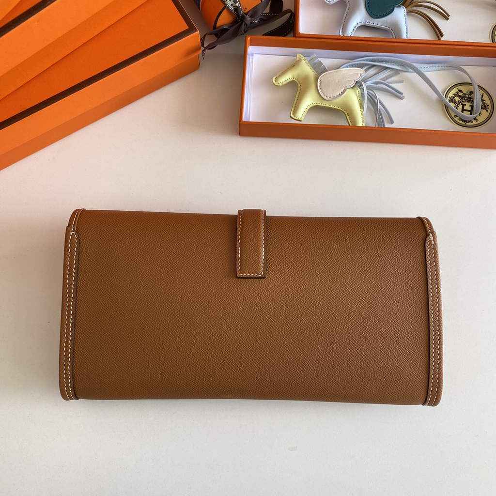 Hermes Jige 29 Wallet Clutch In Epsom Leather Light Brown - Default Title - View 4