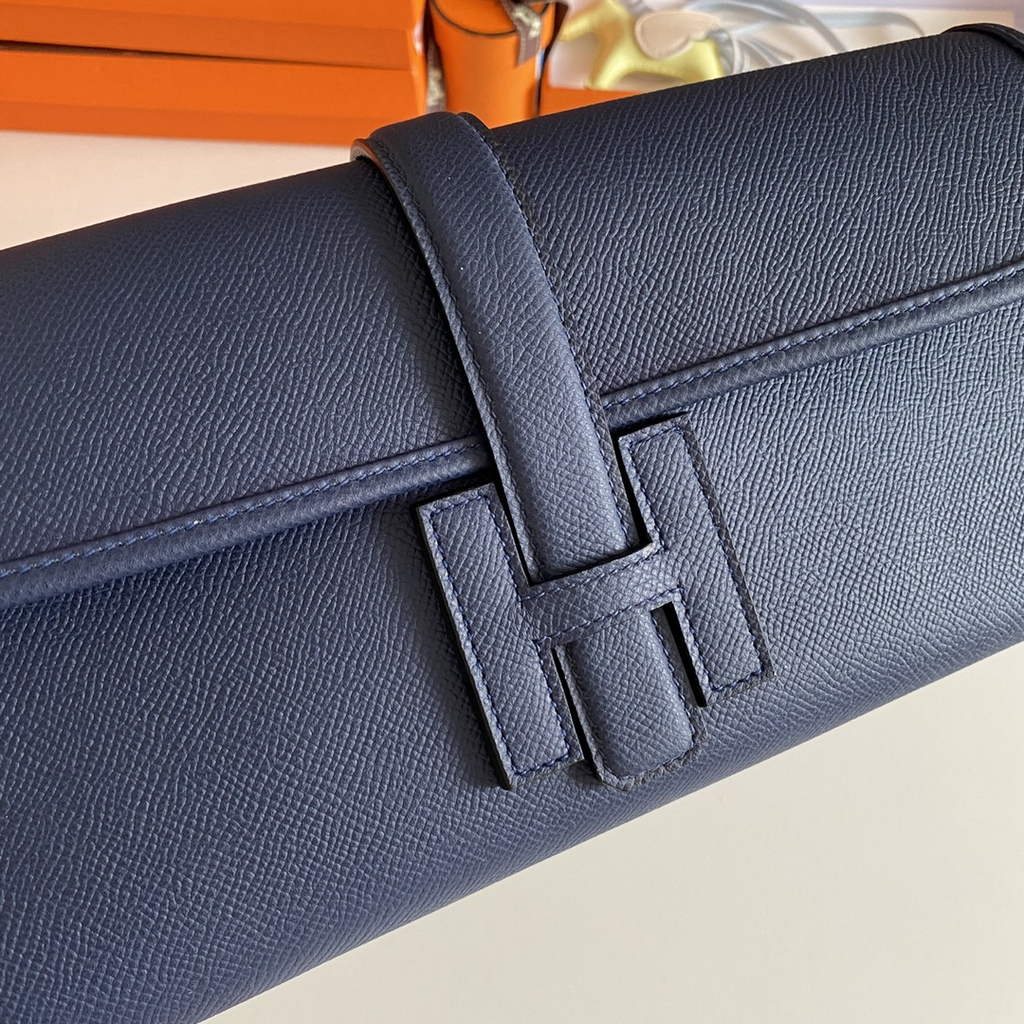 Hermes Jige 29 Wallet Clutch In Epsom Leather Navy Blue - Default Title - View 6