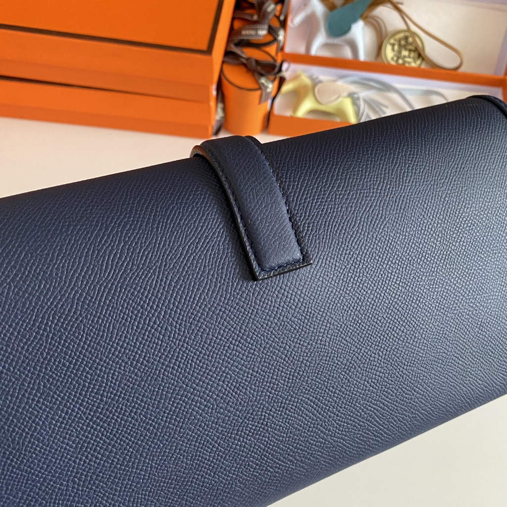 Hermes Jige 29 Wallet Clutch In Epsom Leather Navy Blue - Default Title - View 7