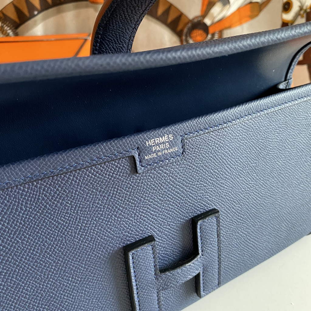 Hermes Jige 29 Wallet Clutch In Epsom Leather Navy Blue - Default Title - View 9