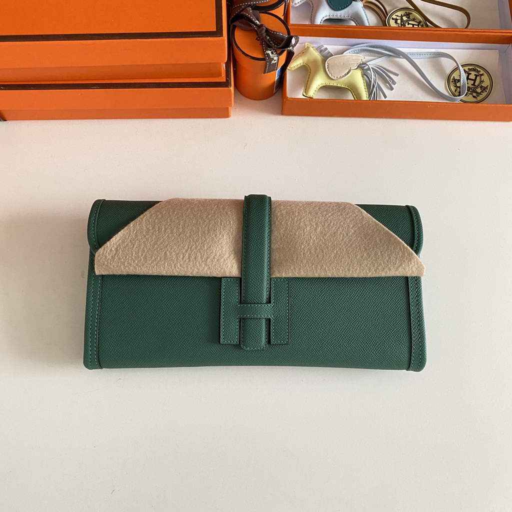 Hermes Jige 29 Wallet Clutch In Epsom Leather Green - Default Title - View 4