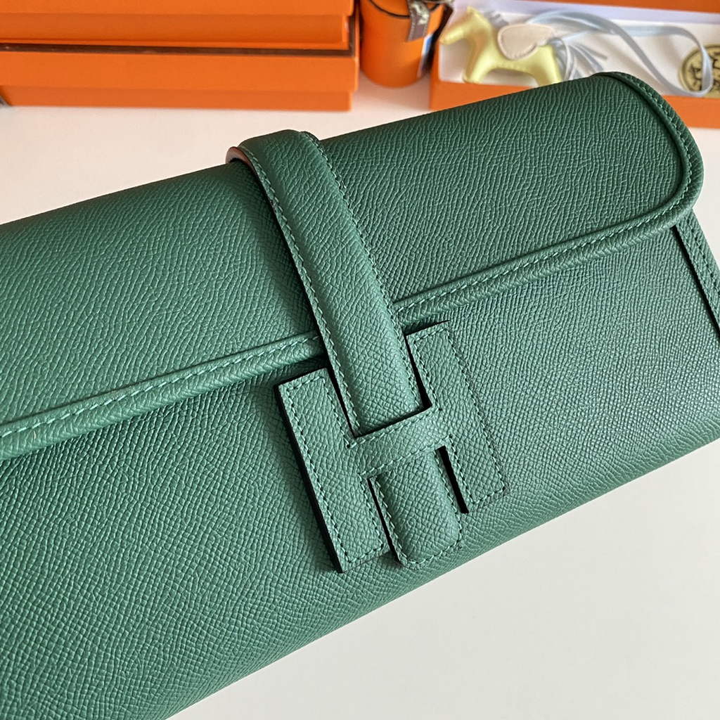 Hermes Jige 29 Wallet Clutch In Epsom Leather Green - Default Title - View 6