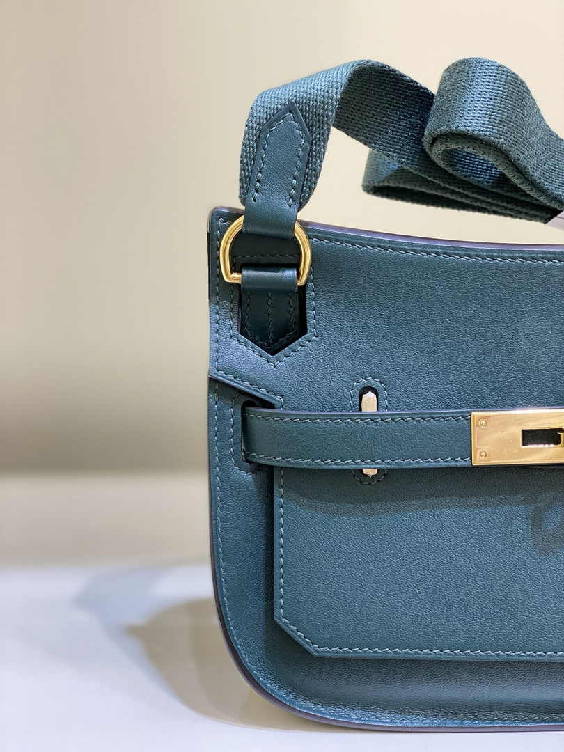 Hermes Jypsiere mini bag Dark Green Swift Leather Gold H25636 - Default Title - View 6