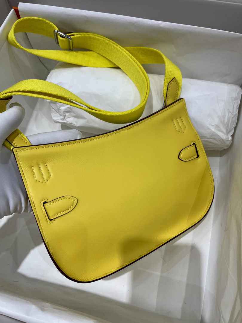 Hermes Jypsiere mini bag Yellow Silver Swift Leather H25651 - Default Title - View 2