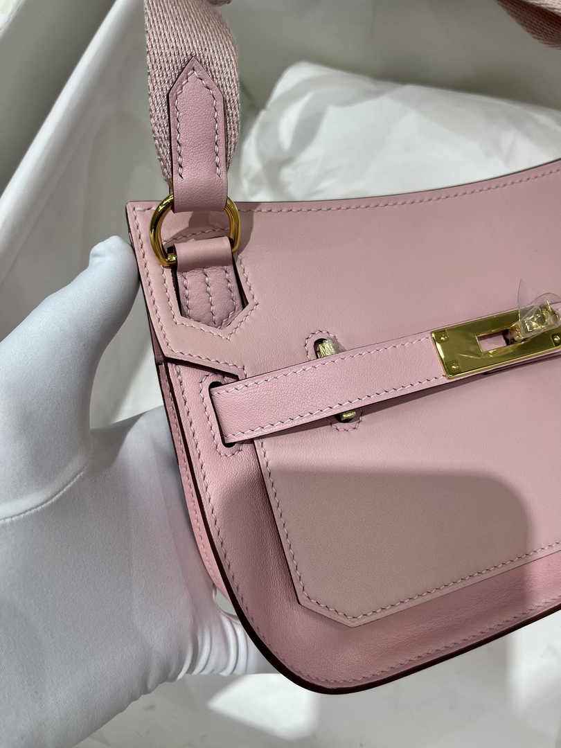 Hermes Jypsiere mini bag Pink Swift Leather Gold H25612 - Default Title - View 4
