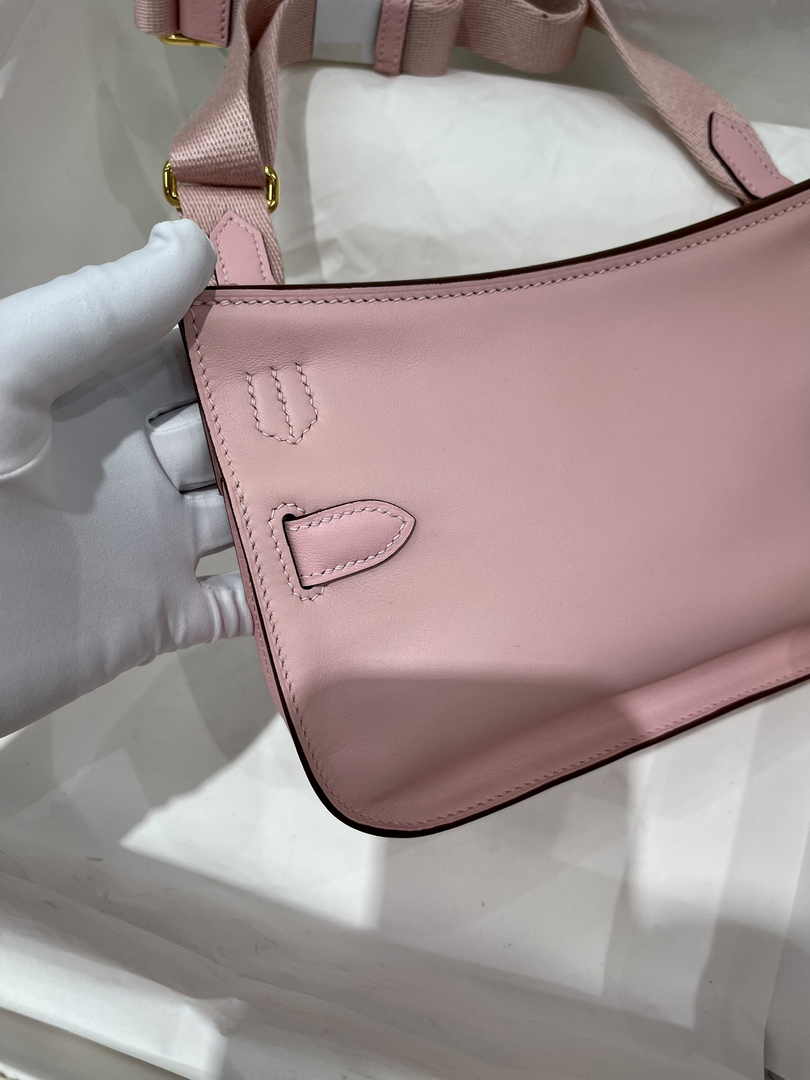 Hermes Jypsiere mini bag Pink Swift Leather Gold H25612 - Default Title - View 6