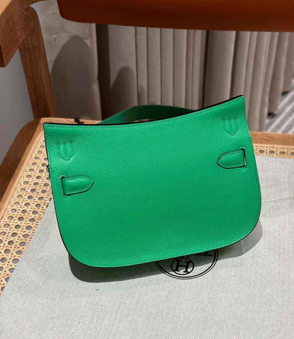 Hermes Jypsiere mini bag Green Swift Leather Silver H25611 - Default Title - View 2
