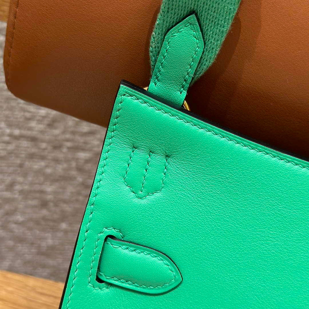 Hermes Jypsiere mini bag Green Swift Leather Gold H25610 - Default Title - View 8