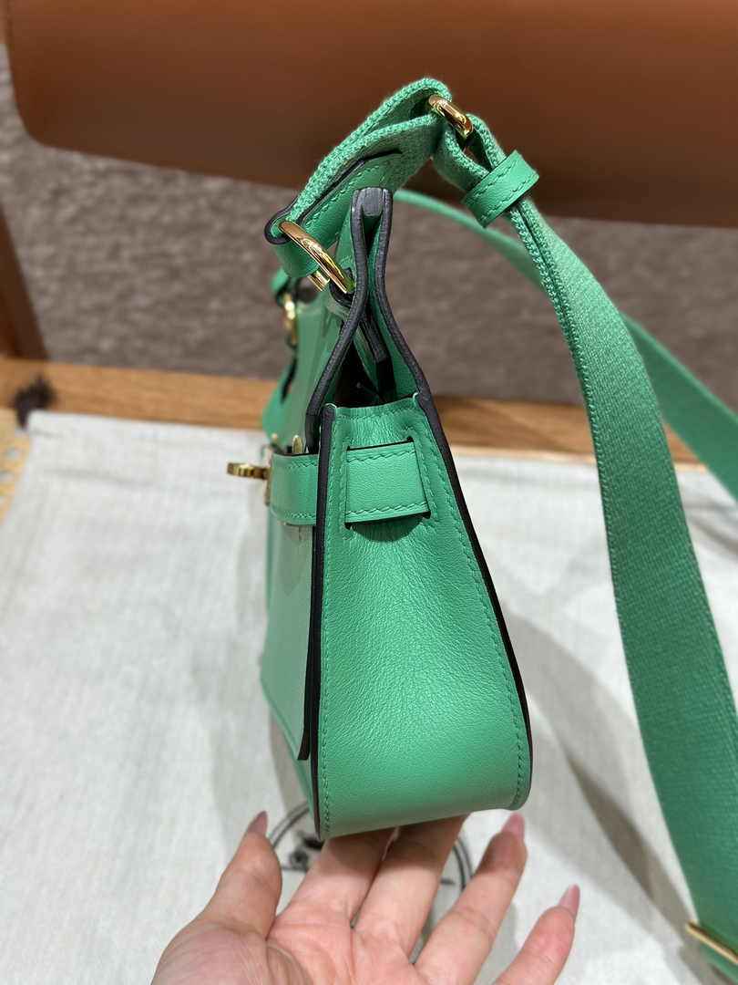 Hermes Jypsiere mini bag Green Swift Leather Gold H25610 - Default Title - View 4