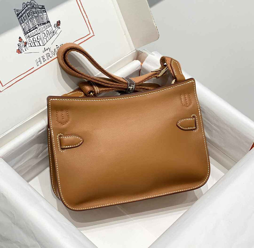 Hermes Jypsiere mini bag Tan Swift Leather Gold H25608 - Default Title - View 2