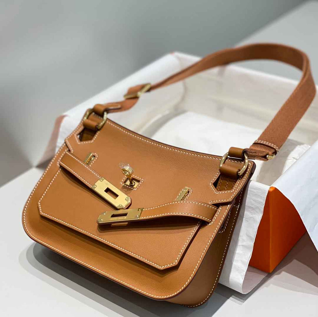 Hermes Jypsiere mini bag Tan Swift Leather Gold H25608 - Default Title - View 3