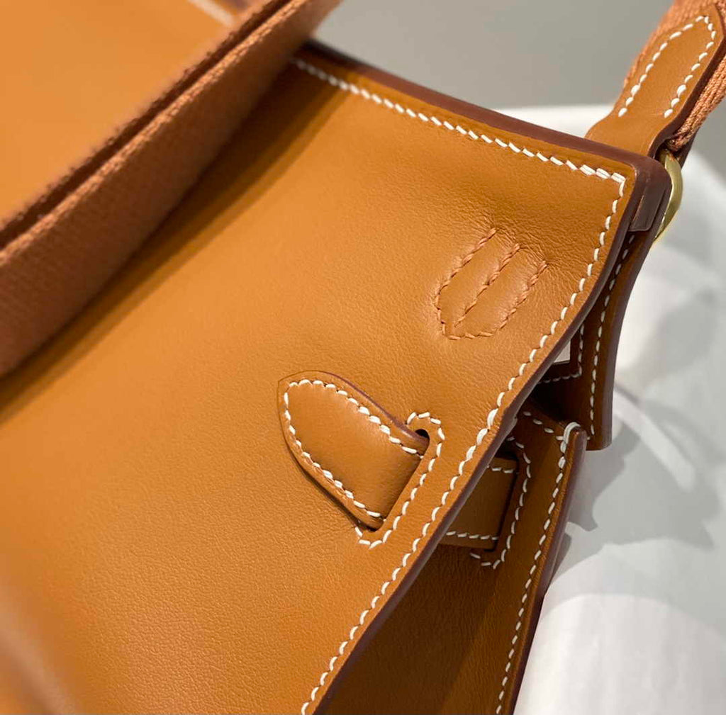 Hermes Jypsiere mini bag Tan Swift Leather Gold H25608 - Default Title - View 8