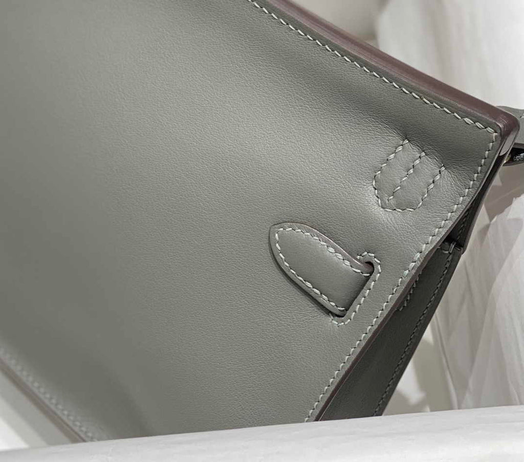 Hermes Jypsiere mini bag Dark Gray Swift Leather Gold H25633 - Default Title - View 9