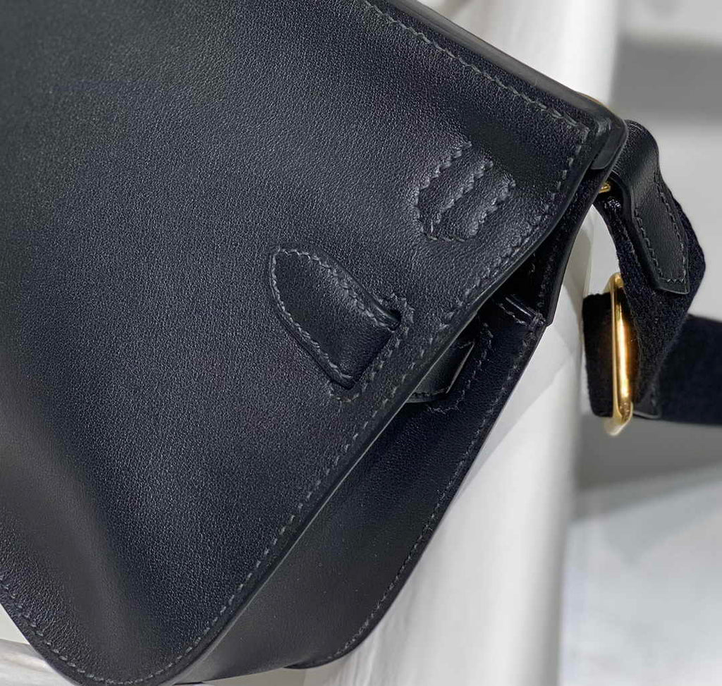 Hermes Jypsiere mini bag Black Swift Leather Gold H25602 - Default Title - View 7