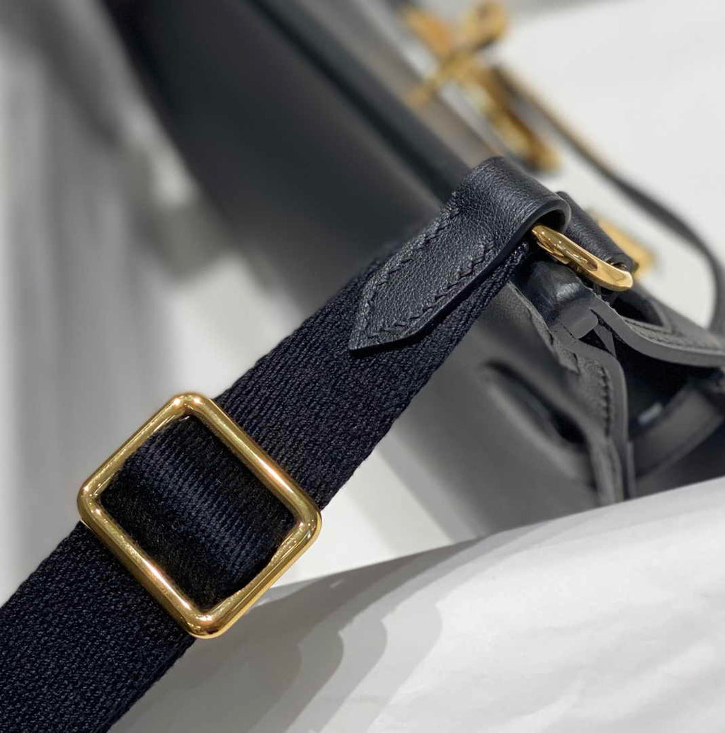 Hermes Jypsiere mini bag Black Swift Leather Gold H25602 - Default Title - View 9