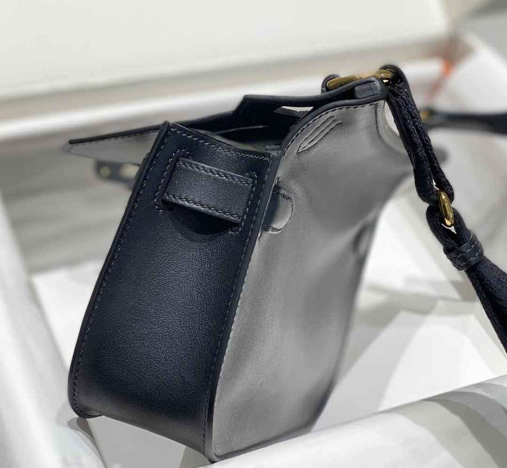 Hermes Jypsiere mini bag Black Swift Leather Gold H25602 - Default Title - View 4