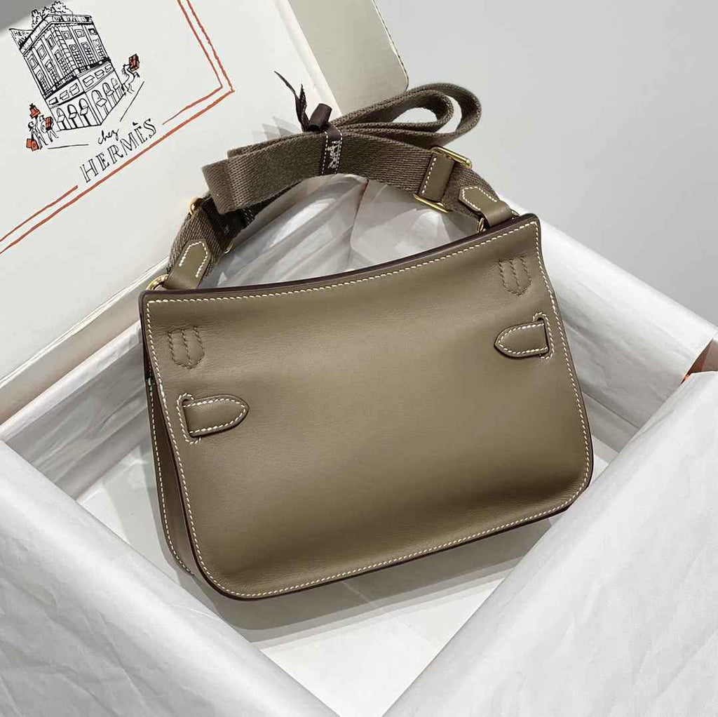 Hermes Jypsiere mini bag Gray Swift Leather Gold H25600 - Default Title - View 2
