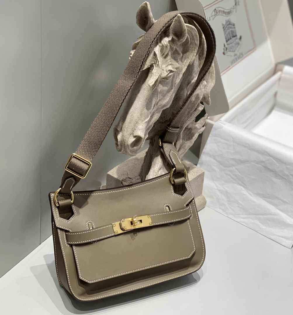 Hermes Jypsiere mini bag Gray Swift Leather Gold H25600 - Default Title - View 3