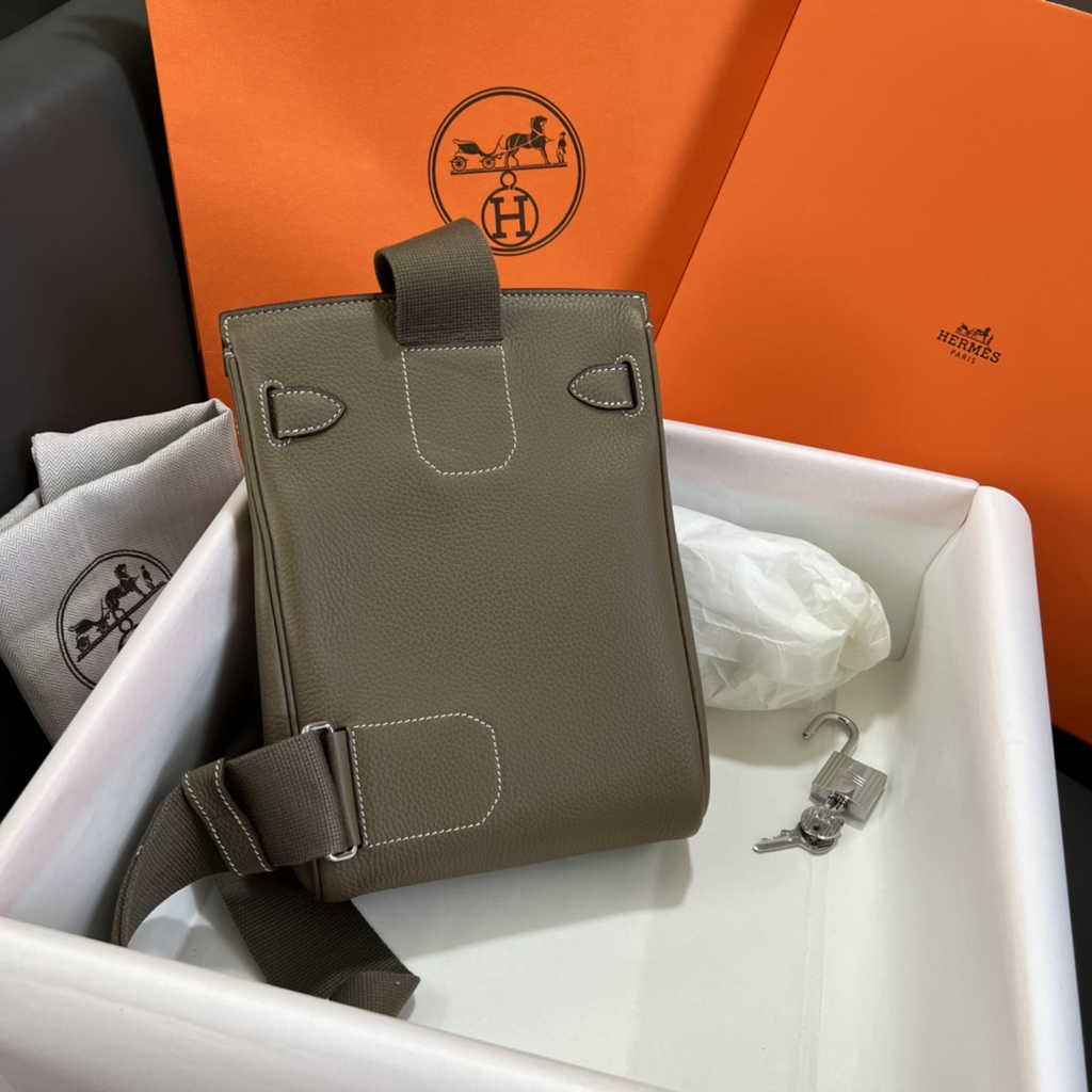 Hermès Kelly A Dos Hac Gray Togo Leather With Silver Hardware 20301 - Default Title - View 4