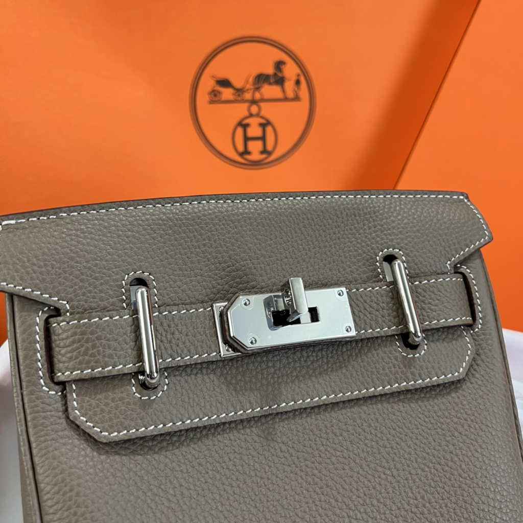 Hermès Kelly A Dos Hac Gray Togo Leather With Silver Hardware 20301 - Default Title - View 5