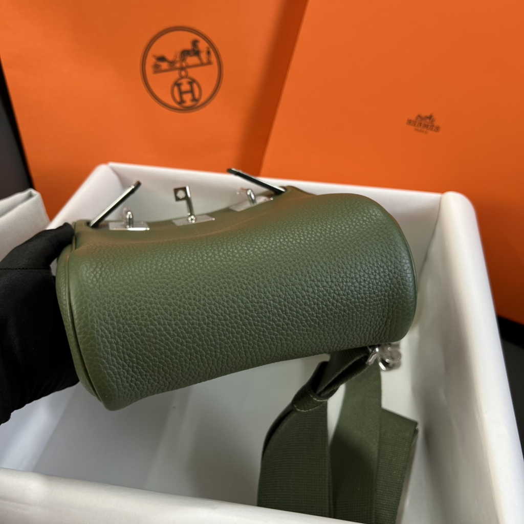 Hermès Kelly A Dos Hac Green Togo Leather With Silver Hardware 20302 - Default Title - View 9