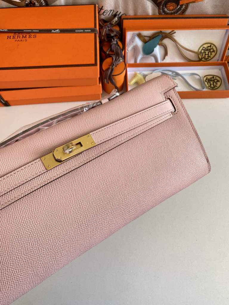 Hermès Kelly Cut Clutch 31cm Epsom Leather Light Pink Gold - Default Title - View 4