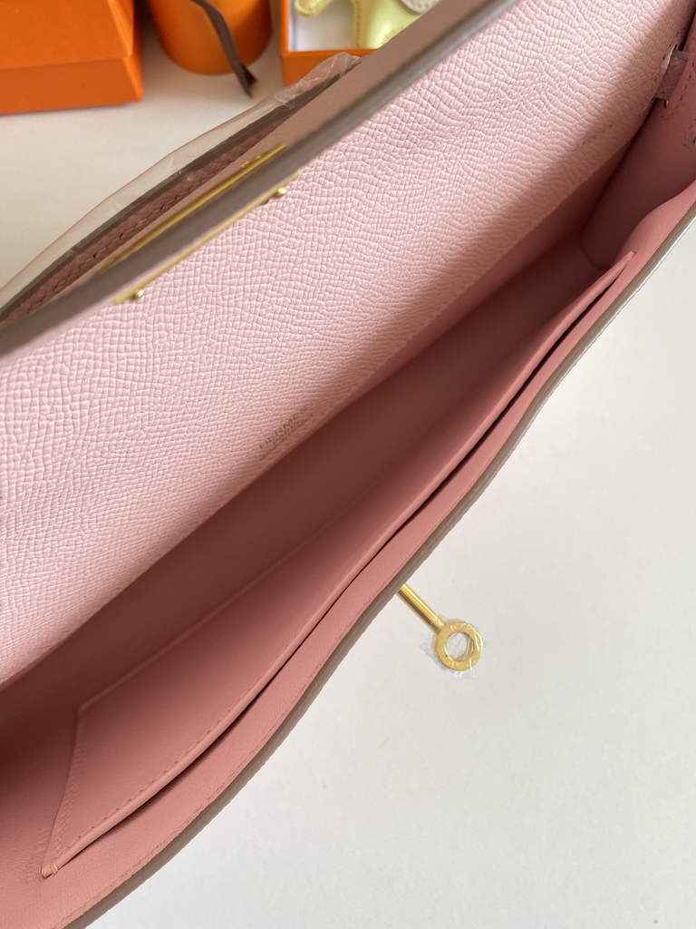 Hermès Kelly Cut Clutch 31cm Epsom Leather Light Pink Gold - Default Title - View 5