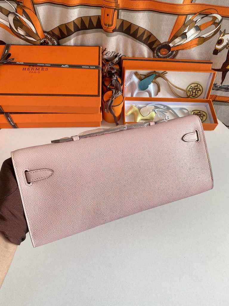 Hermès Kelly Cut Clutch 31cm Epsom Leather Light Pink Silver - Default Title - View 2