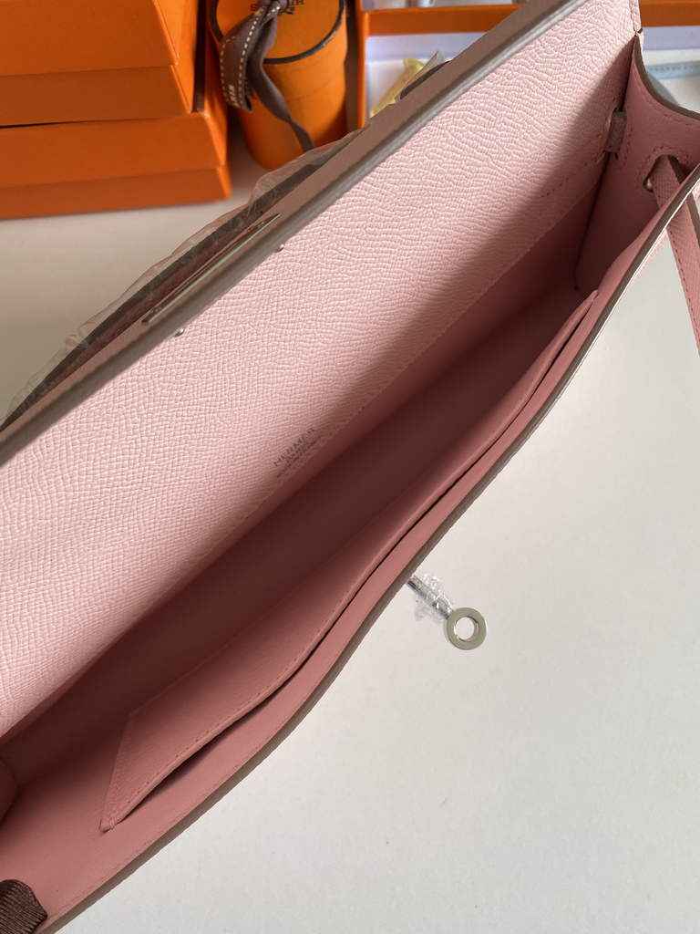 Hermès Kelly Cut Clutch 31cm Epsom Leather Light Pink Silver - Default Title - View 5
