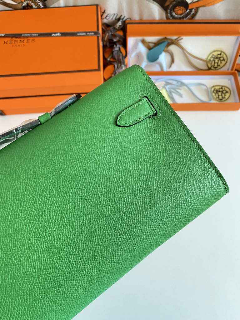 Hermès Kelly Cut Clutch 31cm Epsom Leather Gold Green - Default Title - View 3