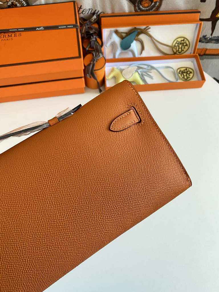 Hermès Kelly Cut Clutch 31cm Epsom Leather Orange Gold - Default Title - View 3