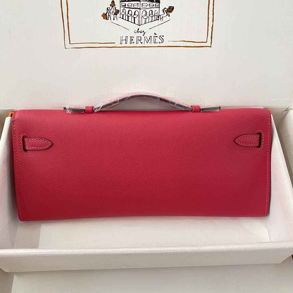 Hermès Kelly Cut Clutch 31cm Epsom Leather Plum Silver - Default Title - View 2