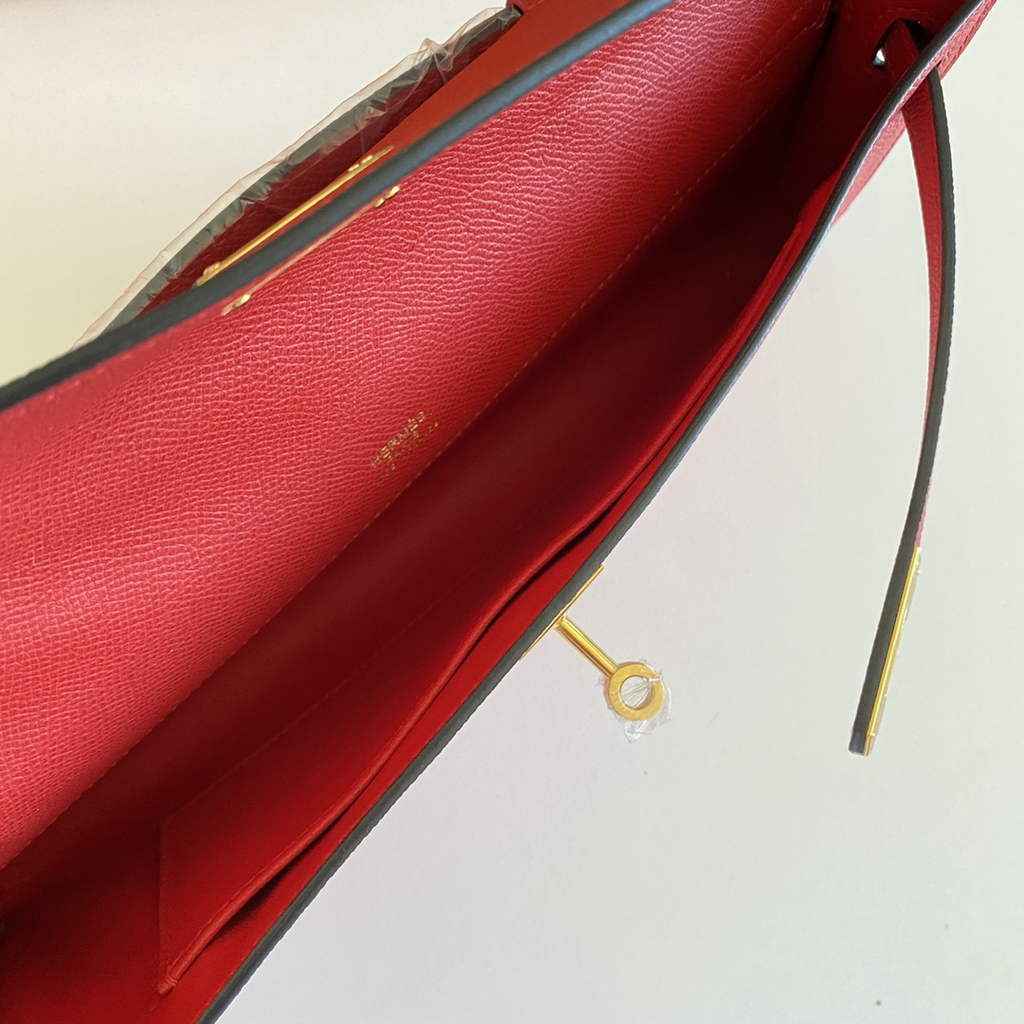 Hermès Kelly Cut Clutch 31cm Epsom Leather Red Gold - Default Title - View 5