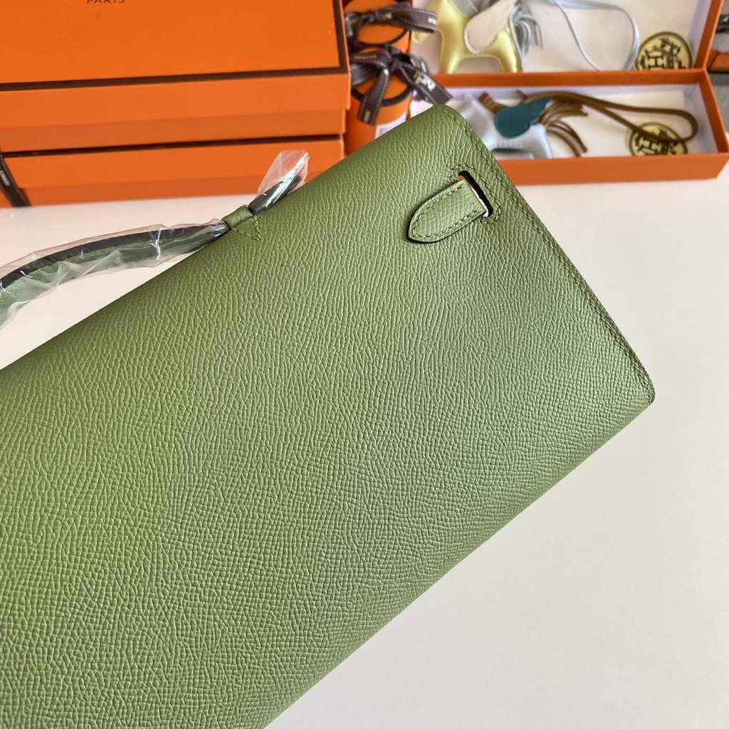 Hermès Kelly Cut Clutch 31cm Epsom Leather Green Gold - Default Title - View 3