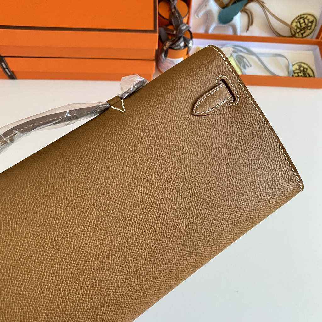 Hermès Kelly Cut Clutch 31cm Epsom Leather Light Brown Gold - Default Title - View 3