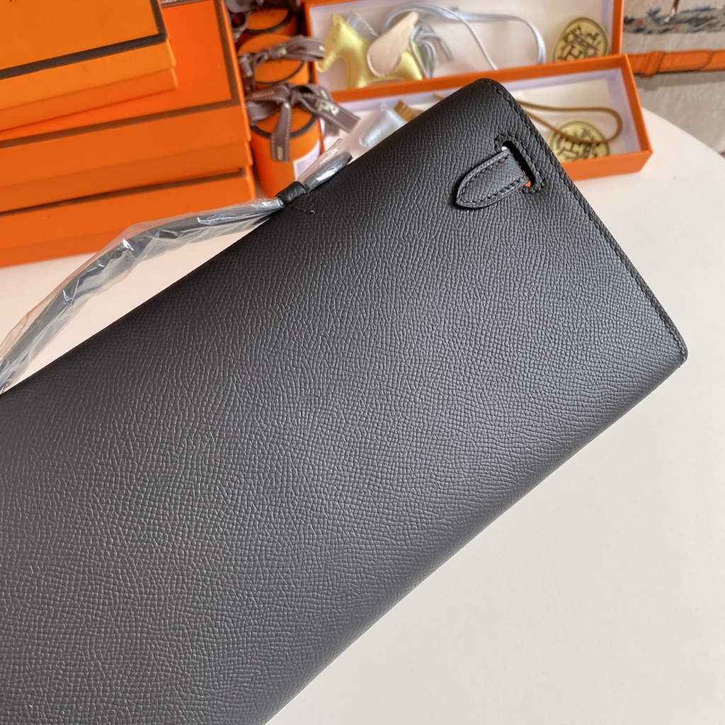 Hermès Kelly Cut Clutch 31cm Epsom Leather Black Silver - Default Title - View 4