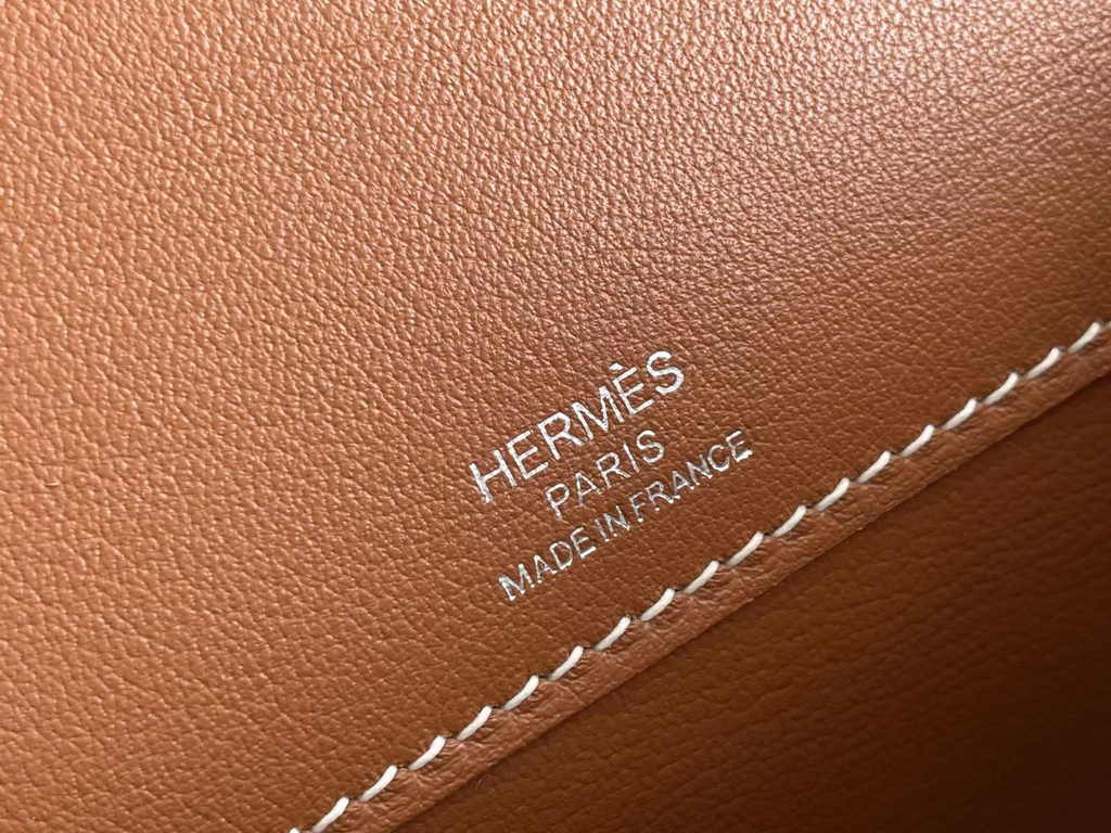 Hermès Kelly Cut Clutch 31cm Swift Leather Brown Silver - Default Title - View 9