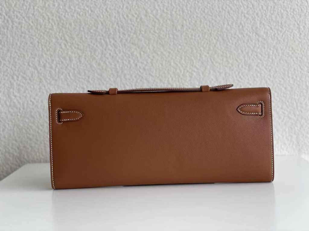 Hermès Kelly Cut Clutch 31cm Swift Leather Brown Gold - Default Title - View 3
