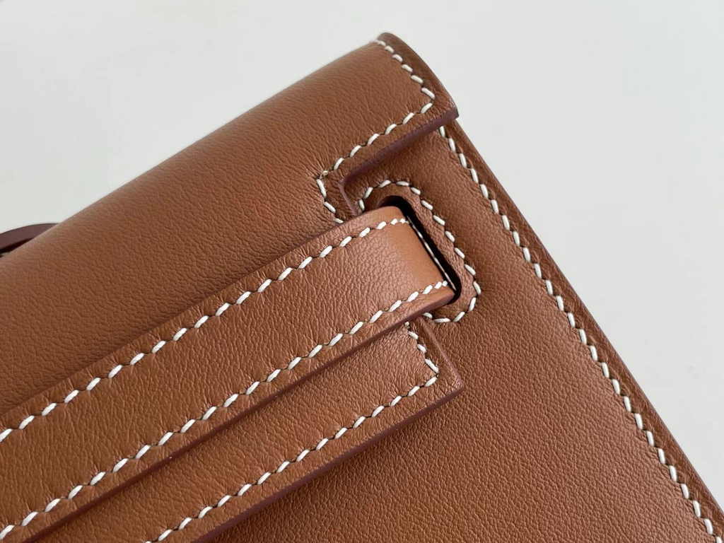 Hermès Kelly Cut Clutch 31cm Swift Leather Brown Gold - Default Title - View 6