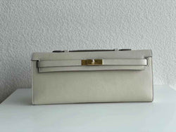 Hermès Kelly Cut Clutch 31cm Swift Leather Beige Silver - Default Title - View 1