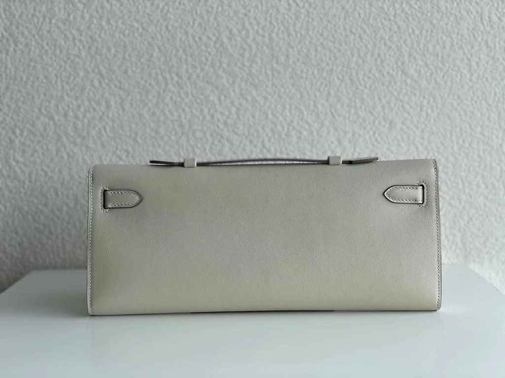 Hermès Kelly Cut Clutch 31cm Swift Leather Beige Silver - Default Title - View 3