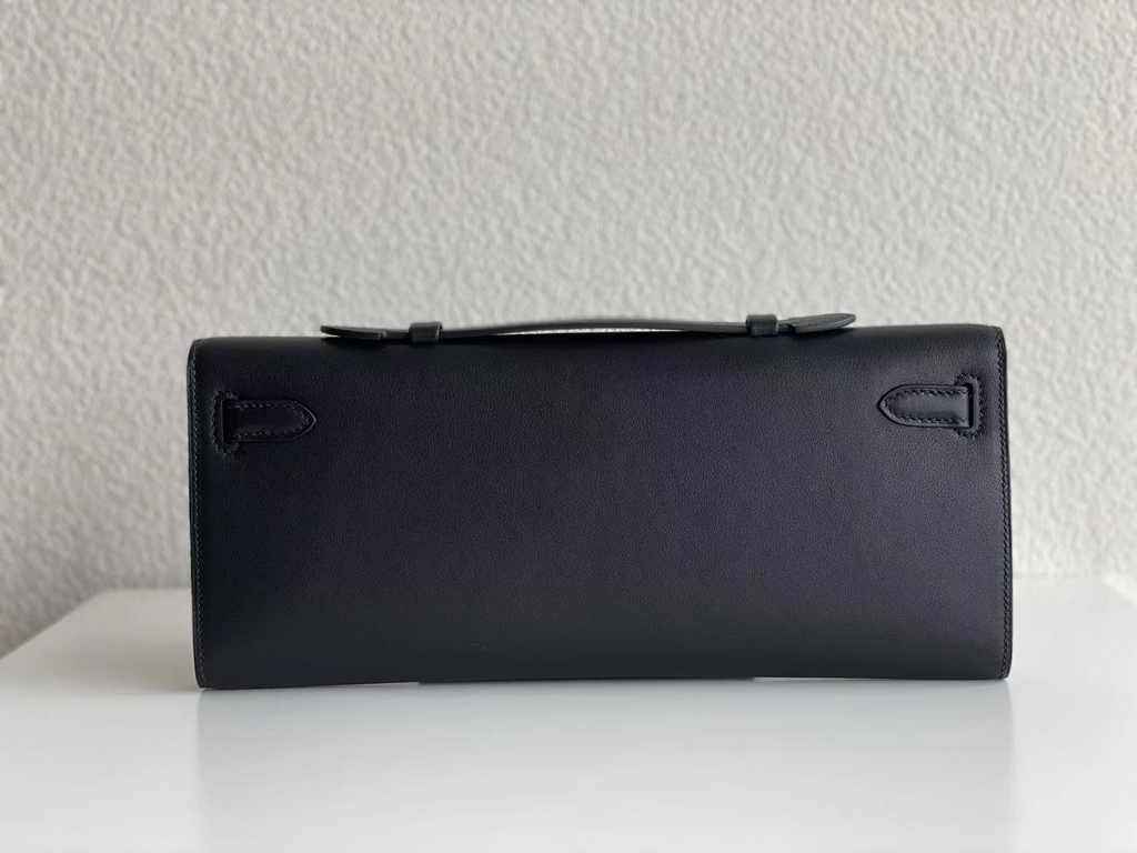 Hermès Kelly Cut Clutch 31cm Swift Leather Black Gold - Default Title - View 3