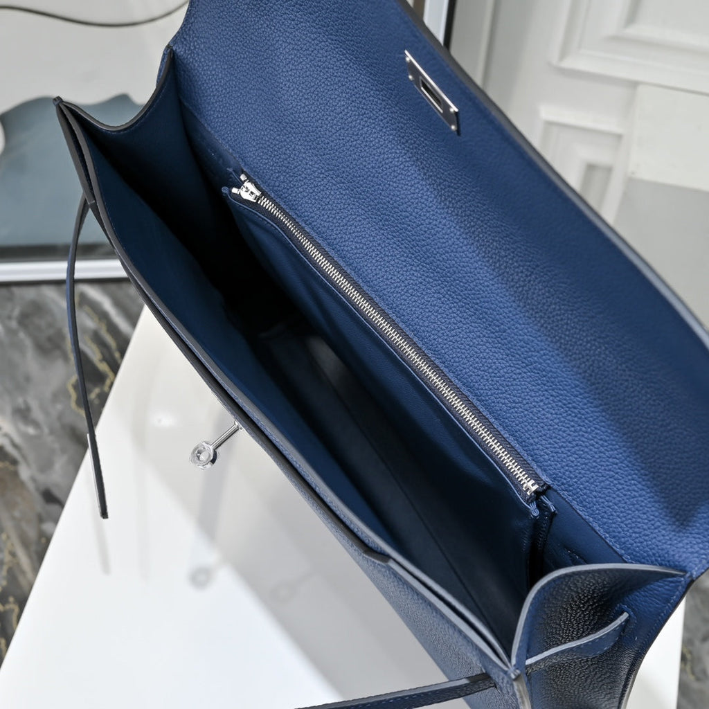 Hermès Kelly Dépêche 36 in Dark Blue Togo Leather - Default Title - View 9