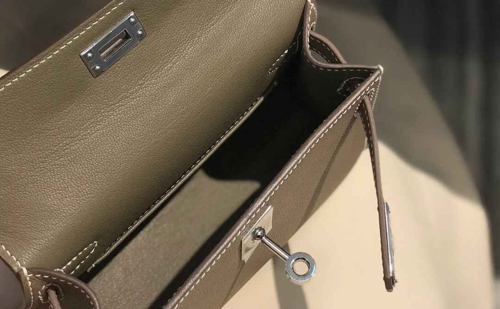 Hermes Kelly Mini II Bag 19 Silver Hardware with Epsom dark Gray - Default Title - View 3