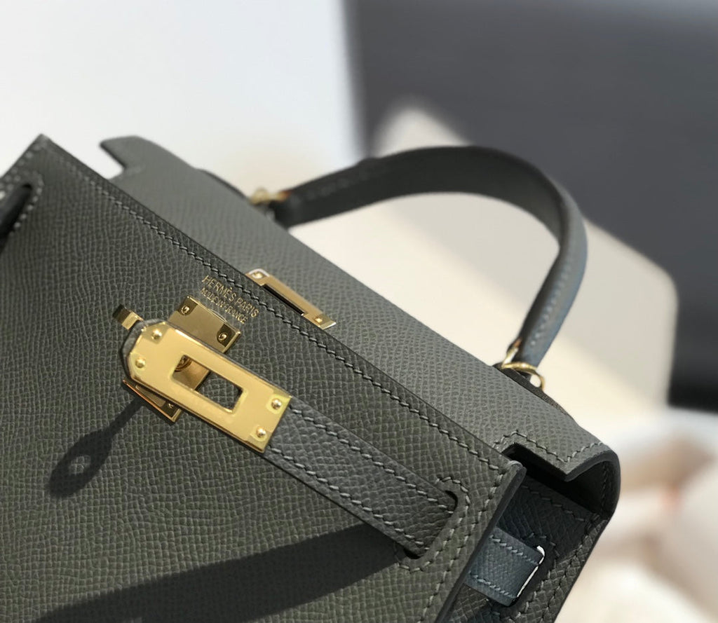 Hermes Kelly Mini II Bag 19 Gold Hardware with Epsom Dark Green - Default Title - View 7