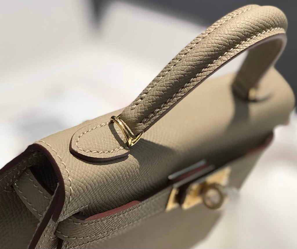 Hermes Kelly Mini II Bag 19 Gold Hardware with Epsom Clothing Gray - Default Title - View 8