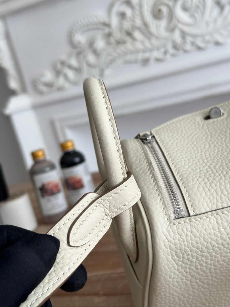 Hermes Lindy Mini Bag Togo Leather Beige Silver H68609 - Default Title - View 5