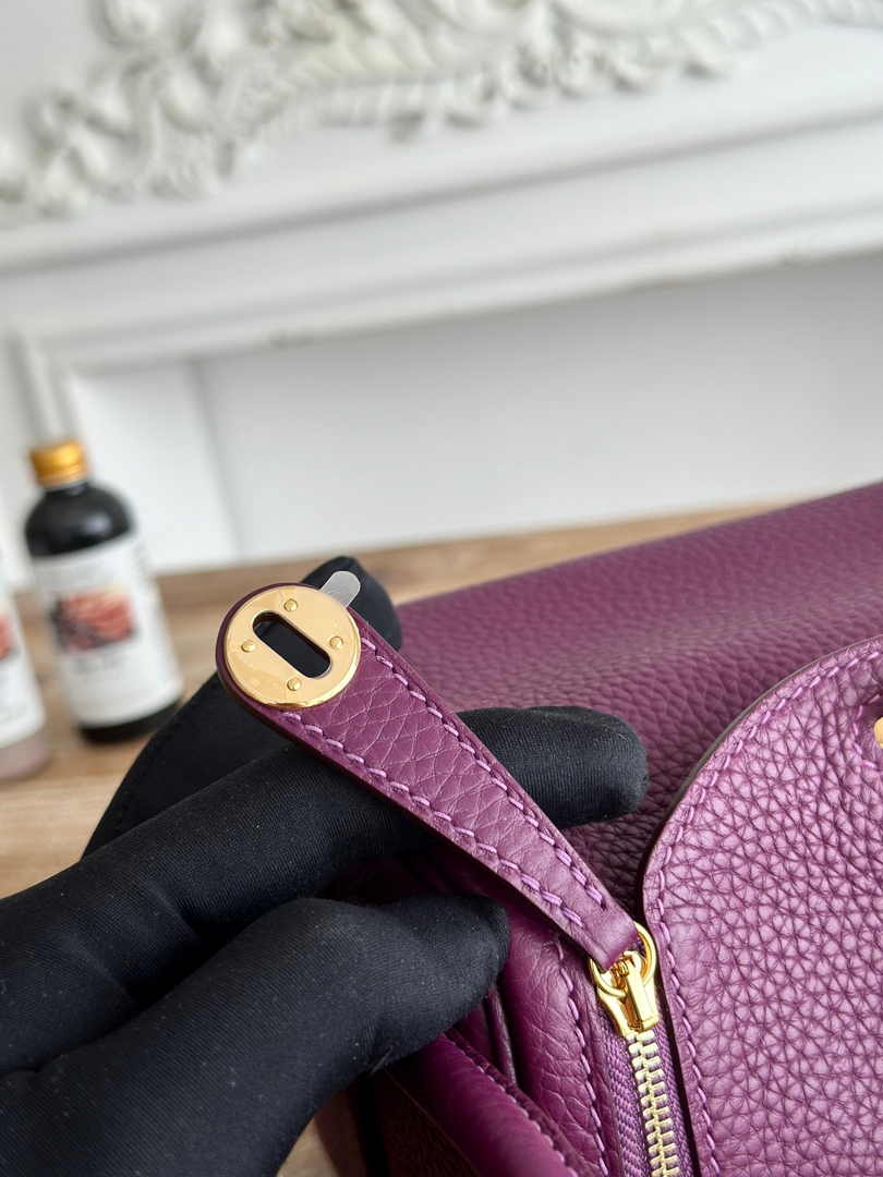 Hermes Lindy Mini Bag Togo Leather Purple Gold H68613 - Default Title - View 6