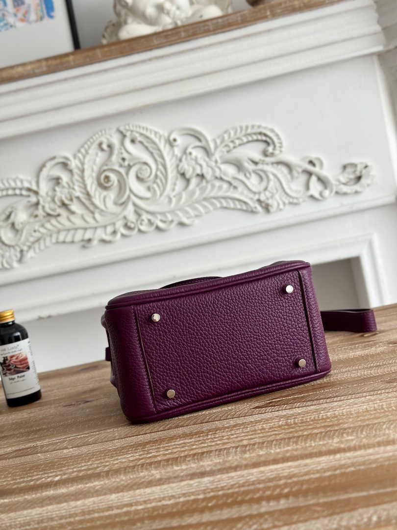 Hermes Lindy Mini Bag Togo Leather Purple Silver H68614 - Default Title - View 4